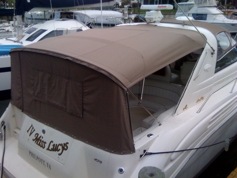 Custom boat canvas work
